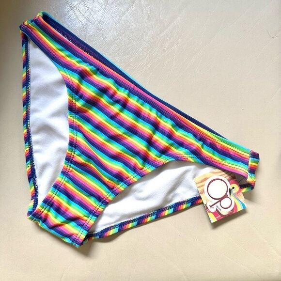 OP juniors rainbow stripe bikini bottoms - Picture 2 of 8